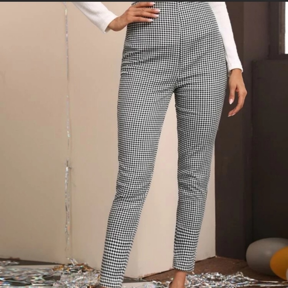 89th & Madison Gingham Check Ankle Cropped Pants Pin-Up Rockabilly Stretchy